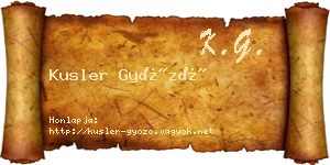Kusler Győző névjegykártya